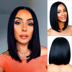 New Full Virgin Human Hair 14" Bob Wig